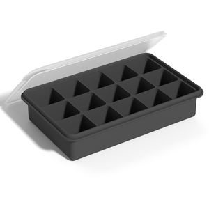 套装2易释放柔性硅胶冰块模具15柔性硅胶冰块托盘可拆卸盖子可重复使用可堆叠冰柜 - Product Image 6