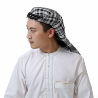 2025 nuevo diseño de moda sombrero árabe hombres musulmanes envuelto cabeza pañuelo Yashmagh Keffiyeh bufanda rezar turbante diadema traje