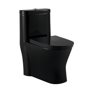 WC monobloc allongé en céramique noir, style européen, russe, <span class=keywords><strong>turc</strong></span>, pour sanitaires, cuvette de toilettes et cuvette WC - Product Image 4
