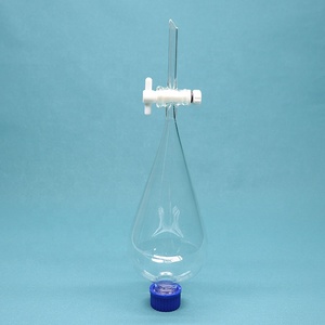 Lab Glassware Pear Shape <strong>Glass</strong> <strong>Separatory</strong> <strong>Funnel</strong> Separating <strong>Funnel</strong> With PTFE or <strong>Glass</strong> Stopcock and Outer Screw Lid - Product Image 2