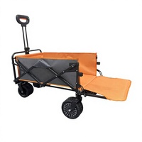 Chariot de camping électrique pliable tout-terrain 100W à double roues motrices arrière, hayon ouvrant par l'arrière et frein au pied