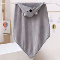 Serviette à capuche en microfibre pour chien et bébé, motif animaux (éléphant, koala) avec trou pour la queue, ensemble éléphant