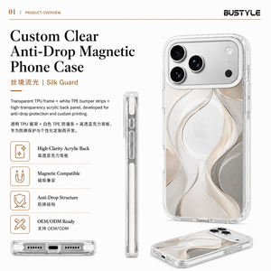 <span class=keywords><strong>Coque</strong></span> de téléphone magnétique transparente personnalisée en TPE avec anneau de caméra détachable et dos en acrylique anti-chute pour <span class=keywords><strong>iPhone</strong></span> 18 17 16 15 Pro Max - Product Image 1