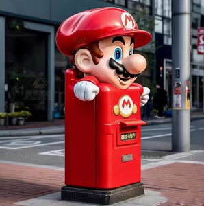 Figurines en résine grandeur nature de conception moderne, statues de Mario, décoration de bureau en fibre de verre, <span class=keywords><strong>sculpture</strong></span> de Mario Brother - Product Image 3