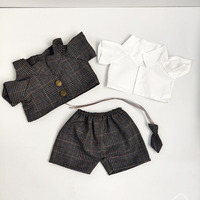 Vêtements pour poupée BB3, tenue en tissu peluche surdimensionné 400%, costume de soirée gris à carreaux, thème animaux, pour 5-7 ans, unisexe