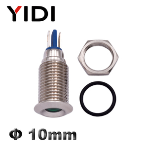 Kim loại màu đỏ màu xanh lá cây màu xanh ánh sáng thí điểm Chỉ số LED 10mm 12V chuyển đổi bánh răng chỉ báo tín hiệu đèn 24V cho ngành công nghiệp điện máy - Product Image 4