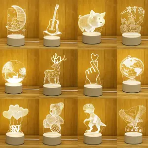 Acrylic 3D Lamp USB LED Night Light Xmas Party Wedding Decoration Night Light Gifts 3D Moon Lamp
