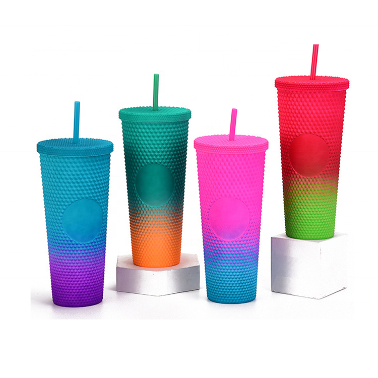 Amazon Best Sellers Double Wall Tumbler Plastic Star Bucks Studded Tumbler in Bulk for Christmas Gift