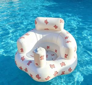 Modern Cute Bear Pattern PVC <b>Inflatable</b> Baby <b>Sofa</b> Chair Easy to Carry for Living Room Bedroom Apartments Park or Bathroom - Product Image 2