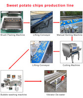 Automatische productielijn voor het schillen en snijden van zoete aardappelen