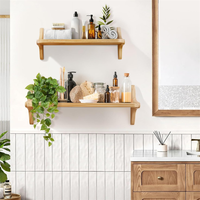 Étagères flottantes en bois massif de grande taille, de qualité supérieure, au design moderne et multifonctionnel pour salon, cuisine, salle de bain