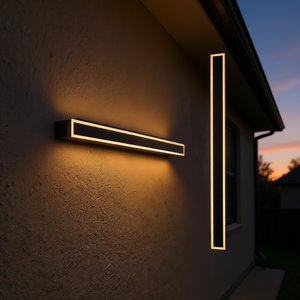 Applique murale extérieure moderne 59,1 pouces, bande lumineuse 3500K blanc chaud, étanche IP65, intensité variable, en alliage d'aluminium, fixation murale - Product Image 2