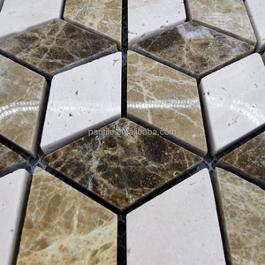 Mosaico in Marmo Esagonale 25Mm Design Giallo per Decorazione Pareti Cucina Piastrelle in Mosaico di Pietra Naturale per Pavimenti - Product Image 2