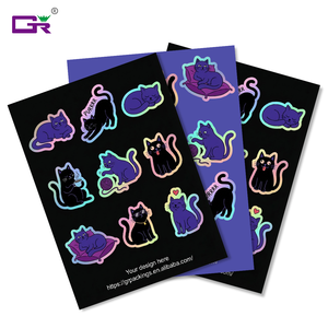 Hoja <span class=keywords><strong>de</strong></span> Pegatinas Holográficas Personalizadas, Pegatinas <span class=keywords><strong>de</strong></span> Vinilo Brillantes Impermeables, Logotipo <span class=keywords><strong>de</strong></span> Marca, Pegatinas Holográficas <span class=keywords><strong>de</strong></span> Arcoíris, Pegatinas Brillantes con Corte <span class=keywords><strong>de</strong></span> Beso Personalizadas - Product Image 1