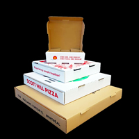 Scatola per Pizza SP3208 in Cartone Ondulato di Alta Qualità, Multi-misura, in Carta Kraft Bianca con Logo Personalizzato per Imballaggio Alimentare