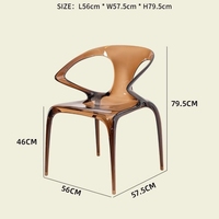 Chaise de salle à manger en plexiglas moderne, transparente et colorée, personnalisable, nouvelle arrivée de l'entreprise Yageli pour l'ameublement de la maison