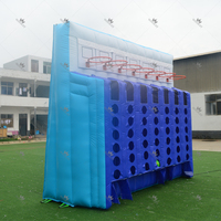 Jeu de basket gonflable géant Connect 4 Shooting Stars Arcade multijoueur pour l'extérieur, idéal pour la location de fêtes et les adultes