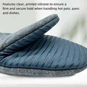 Gants de barbecue antidérapants de Noël, résistants à la chaleur, en coton et silicone, mini-gants de four avec boucle de suspension - Product Image 3