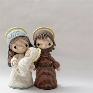 <span class=keywords><strong>Crochet</strong></span> Nativité Ensemble Amigurumi Main En Peluche Nativité Scène <span class=keywords><strong>De</strong></span> Noël Poupées Mary Joseph Bébé Jésus Poupée - Product Image 5
