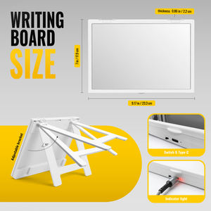 Tableau d'écriture LED Infinity, tableau de notes LED avec couleurs, tableau acrylique lumineux effaçable à sec avec support et marqueurs - Product Image 5