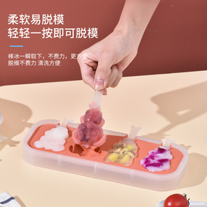 Diy Summer Ice Cream Molds Food Grade Silicone Popsicle Mold Cartoon Shape For Home Kids - Product Image 4