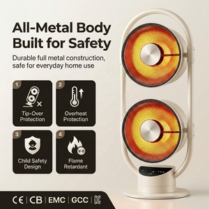 <span class=keywords><strong>Ventilateur</strong></span> Chauffant Électrique Infrarouge en Céramique Économe en Énergie avec Protection Contre la Surchauffe et la Chute, Éclairage, Autoportant, Télécommande Réglable - Product Image 6