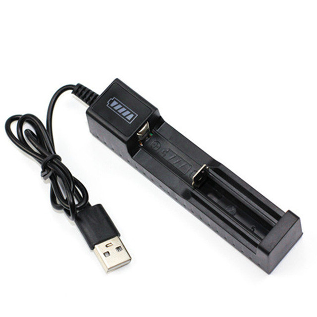 18650 Single-Slot USB 220V Input Lithium Battery Charger 37V Smart 42V Bright Flashlight Headlamp Charging Turns off When Full