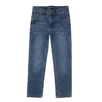 Jean en denim coupe droite taille haute vintage Gallant Slim pour enfants de 10 à 15 ans, poches extensibles, tissu doux