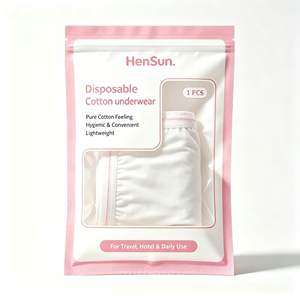 Ropa interior desechable al por mayor; bragas transpirables y cómodas para mujer, desechables para SPA, de algodón puro, en paquete individual. - Product Image 1