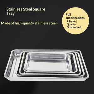 Hochwertige Edelstahl Quadratische Servierplatte Rechteckige Grillplatte - Product Image 3