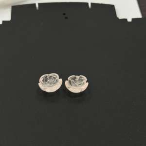 Par tallado en forma de flor Floral elegante de cuarzo rosa Natural para pendientes o tallado a mano coleccionable tallado en piedras preciosas de cuarzo rosa - Product Image 5