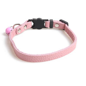 Cinturón de cuello de gato de lujo color macarrón cuero real suave separable cuero genuino <span class=keywords><strong>collar</strong></span> de gato - Product Image 4