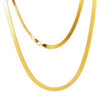 Collier chaîne chevrons couleur or pour hommes et femmes, collier chaîne serpent plate, bijoux hip-hop, accessoires de mode, cadeau de bijoux