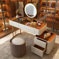 Ensembles de meubles-lavabos modernes haut de gamme en bois massif avec miroir éclairé, fonctionnalités réglables, couleurs et dimensions personnalisables pour chambre et salon