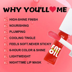 Logotipo personalizado Magic Color Plumping Fruit Lip Oil Luxury Clear Hidratante <span class=keywords><strong>Grasa</strong></span> Lip Oil Bálsamo Vegano Maquillaje Plumper Lip Oil - Product Image 5