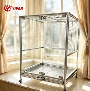 Jaula <span class=keywords><strong>para</strong></span> Pájaros de Aluminio 2020 con Múltiples Actividades, Vidrio Templado Resistente a Impactos <span class=keywords><strong>para</strong></span> Loros, Cacatúas y Loros Grises Africanos - Product Image 2