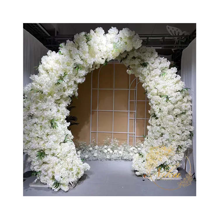 Forniture per decorazioni di nozze arco di fiori di ciliegio matrimonio sfondo arco floreale bianco