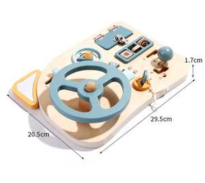 Bambini piccoli Montessori educativi in legno occupato a bordo attività sensoriale e capacità motorie fini di apprendimento <span class=keywords><strong>volante</strong></span> <span class=keywords><strong>giocattolo</strong></span> - Product Image 1