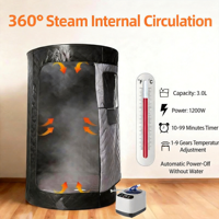 Nouvelle cabine de sauna circulaire électrique moderne pour la maison, sauna à vapeur compact et portable, détachable, pour appartement et villa
