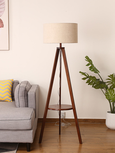Đèn Sàn LED Bằng Gỗ Với Bàn Lưu Trữ, Đèn Trong Nhà Sáng Tạo Với Giá Ba Chân, Đèn Đứng Kiểu Bắc Âu Cho Ghế Sofa Phòng Khách Bên Cạnh - Product Image 5