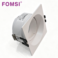 Support de Downlight Carré LED FOMSI Blanc Noir à Angle Réglable pour Ampoules LED MR16, Boîtier de Lampe LED, Cadre de Spot LED GU10 MR16