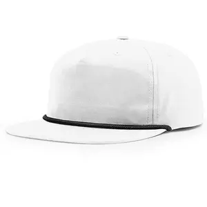 Quick Dry Nylon Unstructured 5 Panel Richardson 256 Flat Brim Baseball Caps Embroidered Blank Snapback Dad Hats With Rope