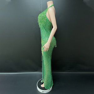 Novance Y4545 Prodotti di Tendenza, Abiti <span class=keywords><strong>da</strong></span> Sera Verdi con Frange di Strass Scintillanti per Donne, Elegante Vestito per <span class=keywords><strong>Cerimonia</strong></span> di Laurea - Product Image 2