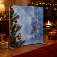 Cadre d'affichage pour salon professionnel avec toile de fond en tissu tendu personnalisée sur le thème de Noël et de l'hiver pour la décoration intérieure des magasins de détail