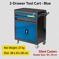 Armoire à outils robuste bleue à plusieurs niveaux, chariot à outils multifonctionnel pour la réparation automobile avec roulettes