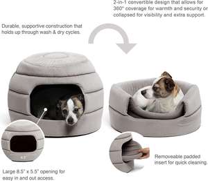 2-in-1 Hinterhof für Katzen mit zwei Möglichkeiten von Verwendung PP Baumwollform Kissen gemütliches Sicherheits-Hundebett - Product Image 2