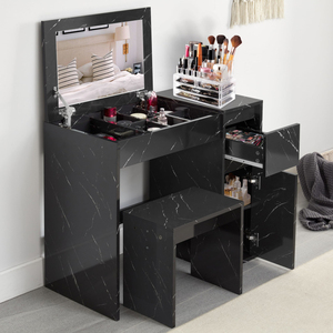 Factory Direct <b>Vanity</b> Desk Dressing Table with Flip up <b>Mirror</b> and Stool, <b>Makeup</b> for Bedroom Furniture - Product Image 2