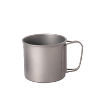 Tasse de camping Ti-King ultralégère en titane pur, multi-capacités, à paroi simple, avec poignée pliable, pour randonnée et cuisson sur feu ouvert