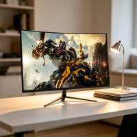 Monitor Curvo VA de 32 Pulgadas y 2800R, Pantalla para Juegos sin Marco de 1920*1080, 75~180Hz, con Efecto de Luz RGB Trasero para Juegos y Oficina