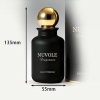 Flacon de parfum personnalisé de bonne qualité, noir, 50 ml, en verre, rond, avec emballage boîte